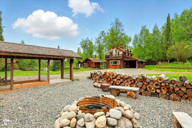 40327 S Malaspina Loop, Talkeetna, AK 99676 - view of yard featuring a fire pit