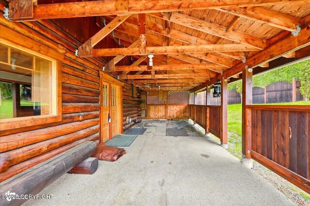 40327 S Malaspina Loop, Talkeetna, AK 99676 - view of patio featuring an exterior structure and an outbuilding