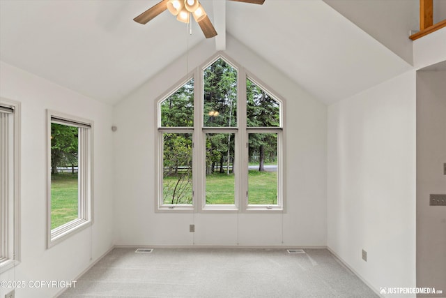 1701 Woo Blvd, Anchorage, AK 99515 - unfurnished room with healthy amount of natural light, a ceiling fan, and light carpet