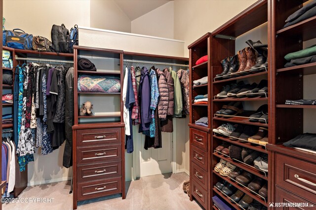 1701 Woo Blvd, Anchorage, AK 99515 - spacious closet featuring light carpet and vaulted ceiling