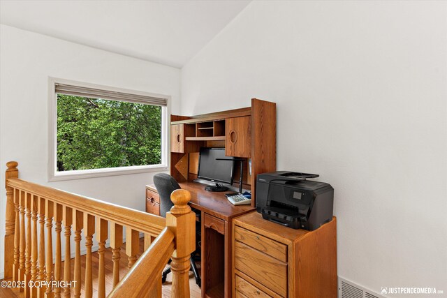 1701 Woo Blvd, Anchorage, AK 99515 - office featuring lofted ceiling and wood finished floors