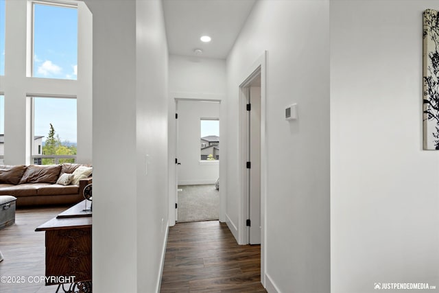 7864 Crane Cir, Anchorage, AK 99502 - corridor with wood finished floors and recessed lighting