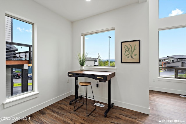 7864 Crane Cir, Anchorage, AK 99502 - office area with healthy amount of natural light and wood finished floors