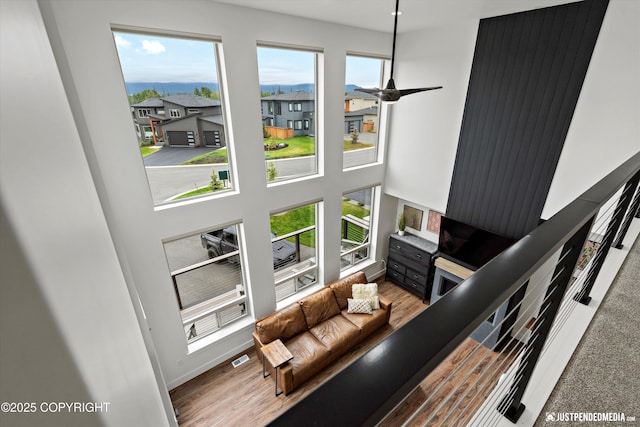 7864 Crane Cir, Anchorage, AK 99502 - stairway featuring wood finished floors