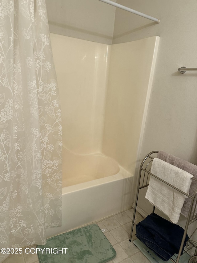 17491 Fire Eagle Way # 6, Eagle River, AK 99577 - full bathroom featuring shower / tub combo and tile patterned flooring