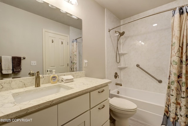 5893 Kenai Fjords Loop, Anchorage, AK 99502 - bathroom with vanity, shower / bath combo, and toilet