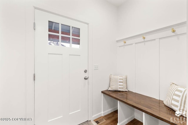 1338 N Unicorn Cir, Palmer, AK 99645 - mudroom with baseboards and wood finished floors