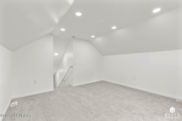 1338 N Unicorn Cir, Palmer, AK 99645 - bonus room with carpet flooring, recessed lighting, vaulted ceiling, and baseboards