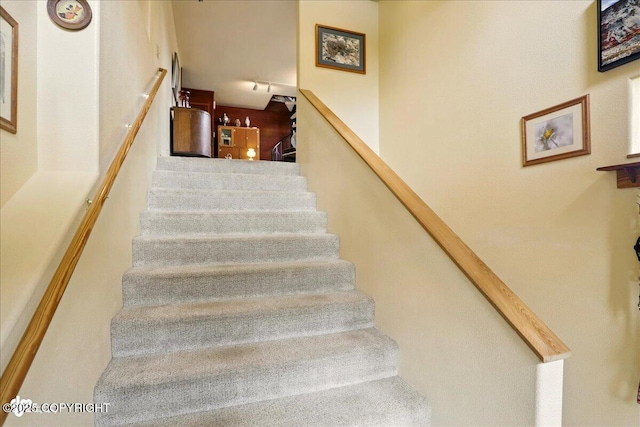 142 Vail Cir, Girdwood, AK 99587 - stairs featuring rail lighting