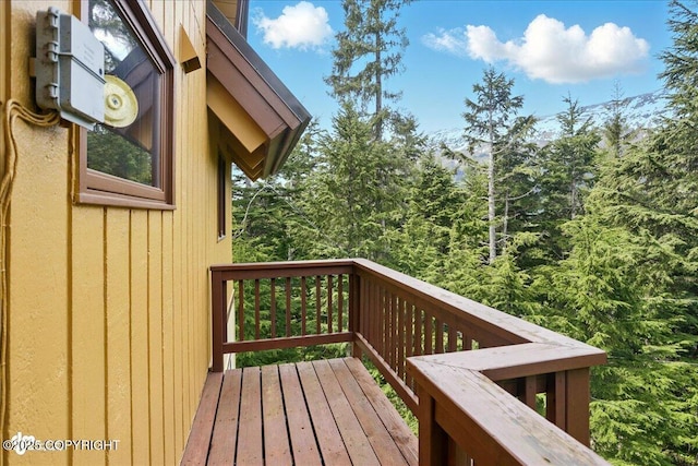 142 Vail Cir, Girdwood, AK 99587 - deck with a wooded view