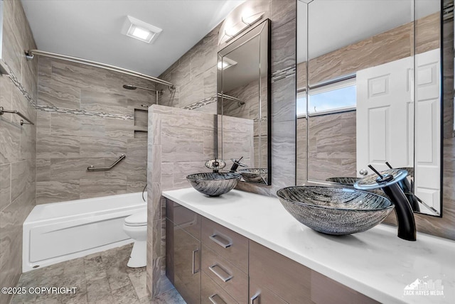 268 Dailey Ave, Anchorage, AK 99515 - bathroom with vanity, toilet, and shower / bathtub combination