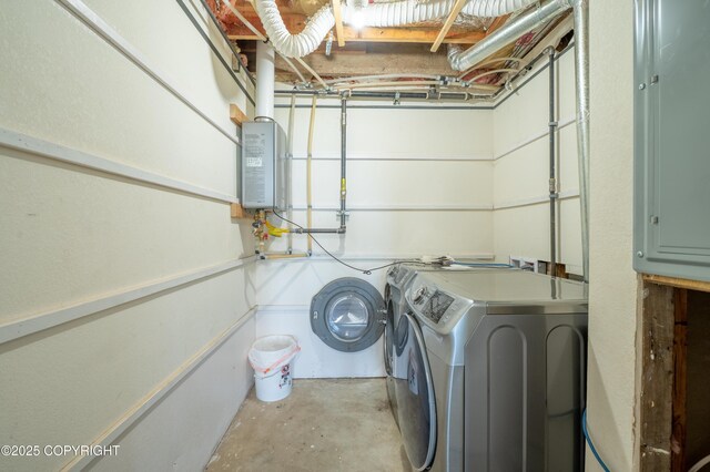 1855 Mission Rd, Homer, AK 99603 - laundry room with washer and dryer and water heater