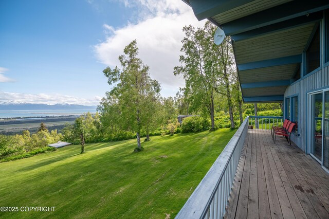 1855 Mission Rd, Homer, AK 99603 - wooden terrace with a yard