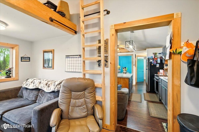 9637 N Buckingham Palace Rd, Willow, AK 99688 - living area featuring dark wood finished floors