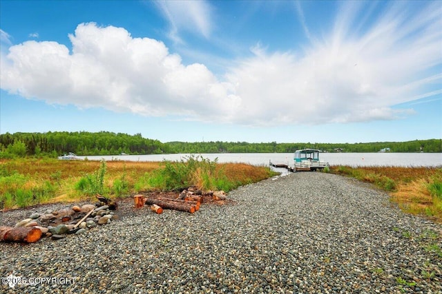 9637 N Buckingham Palace Rd, Willow, AK 99688 - view of yard featuring a water view and a boat dock
