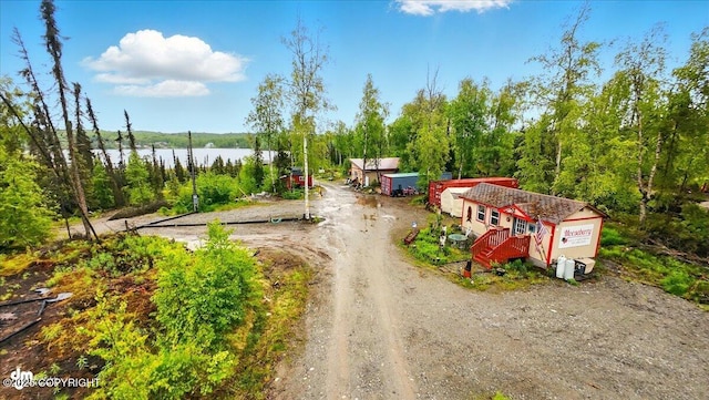 9637 N Buckingham Palace Rd, Willow, AK 99688 - view of dirt / gravel road with a water view