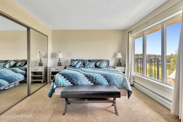 333 M St # 402, Anchorage, AK 99501 - carpeted bedroom featuring a baseboard radiator and a closet