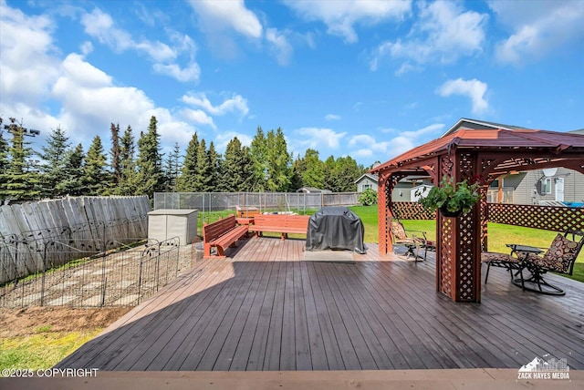10201 Sextant Cir, Anchorage, AK 99515 - wooden terrace with a gazebo