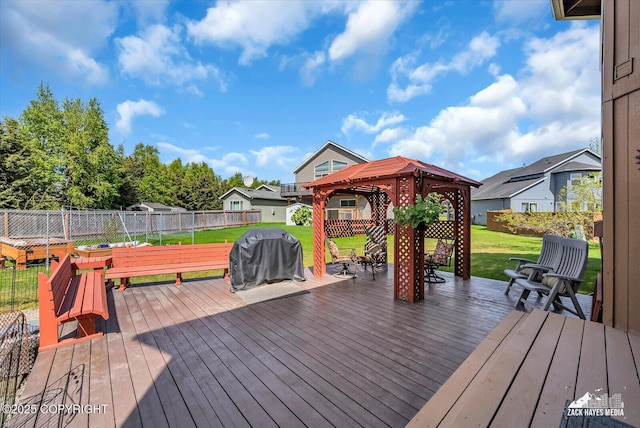 10201 Sextant Cir, Anchorage, AK 99515 - deck featuring a gazebo and grilling area