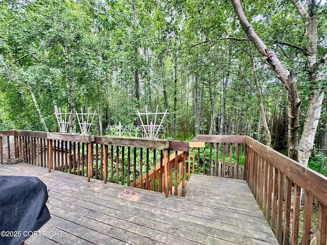 3139 Rosella St # G, Anchorage, AK 99504 - wooden deck featuring a grill