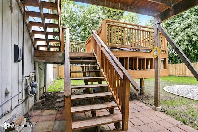 6911 Cheryl St, Anchorage, AK 99518 - view of patio / terrace with stairway and a deck