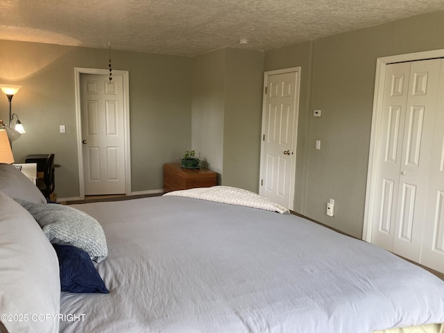 22909 Green Garden Dr, Chugiak, AK 99567 - bedroom featuring a closet, a textured ceiling, baseboards, and carpet flooring