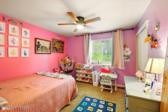 2700 S Hatcher Pass St, Wasilla, AK 99623 - carpeted bedroom featuring a ceiling fan