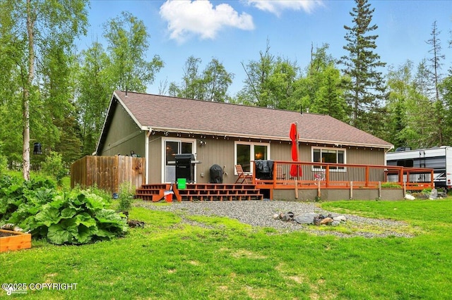 2700 S Hatcher Pass St, Wasilla, AK 99623 - back of house with a wooden deck