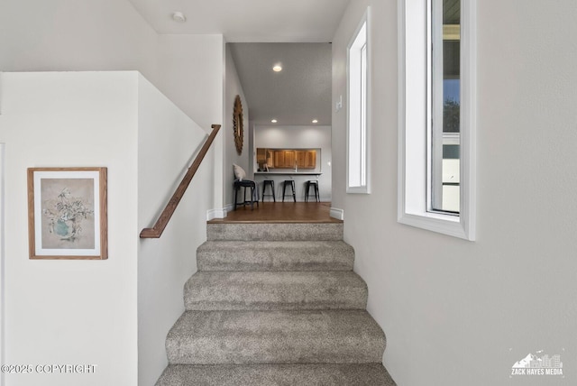 2105 W 47th Ave, Anchorage, AK 99517 - stairway with recessed lighting