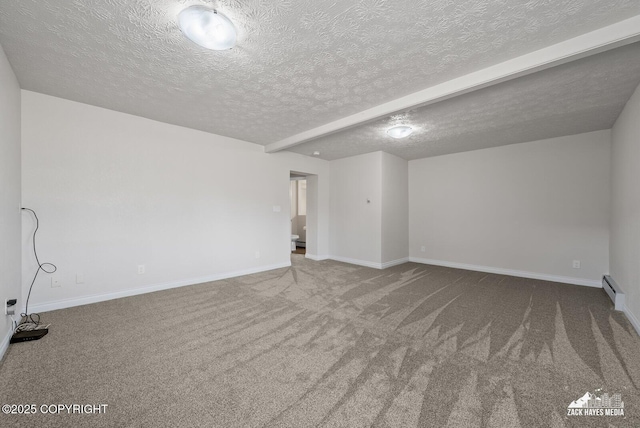 2105 W 47th Ave, Anchorage, AK 99517 - carpeted spare room with a baseboard heating unit and a textured ceiling