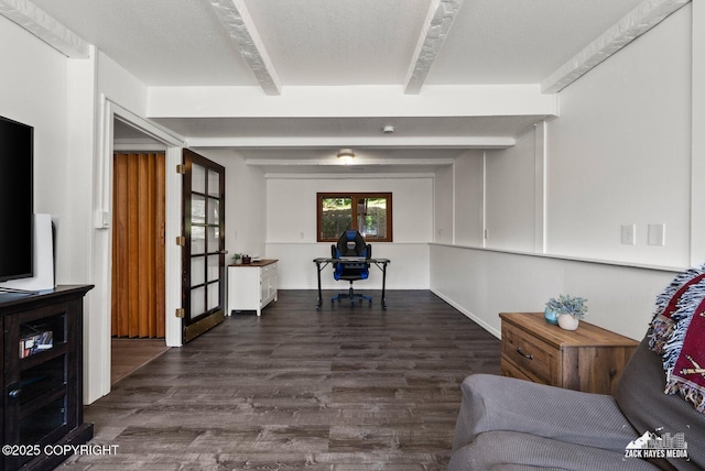 20213 David Ave, Eagle River, AK 99577 - office area featuring beam ceiling and wood finished floors