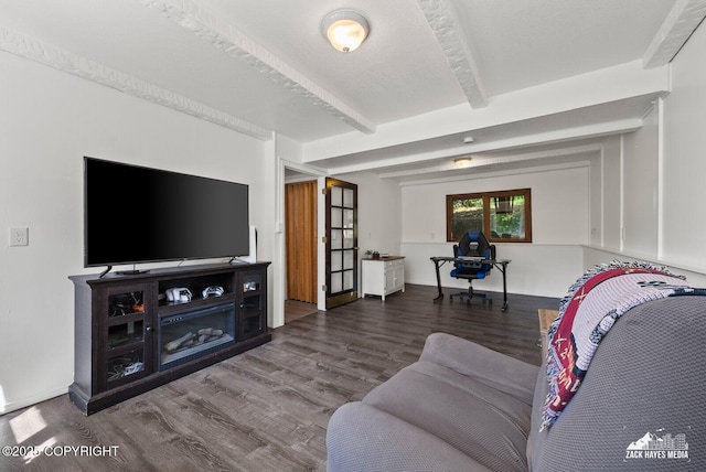 20213 David Ave, Eagle River, AK 99577 - living room with beamed ceiling and wood finished floors