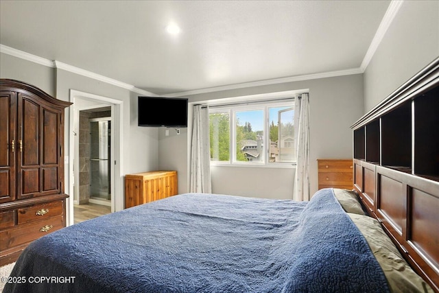 12830 Mission Cir, Anchorage, AK 99516 - bedroom featuring ornamental molding and ensuite bathroom