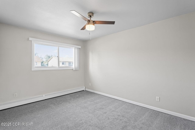 1100 Fred Cir, Anchorage, AK 99515 - unfurnished room featuring baseboard heating, ceiling fan, carpet, and baseboards
