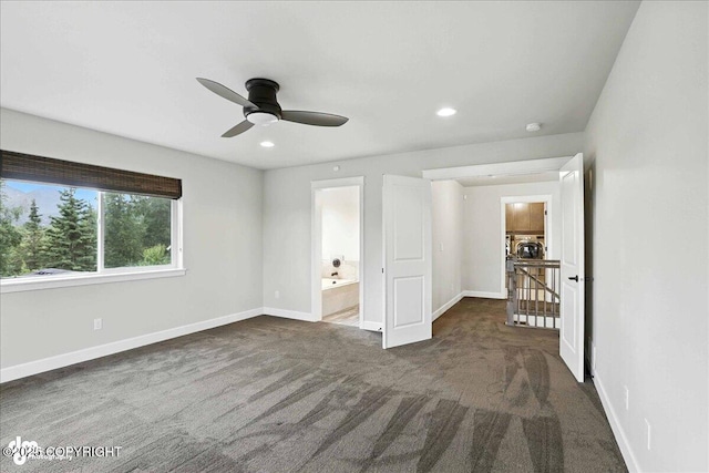 8683 Estates Cir, Anchorage, AK 99507 - carpeted empty room with ceiling fan, recessed lighting, and a smoke detector