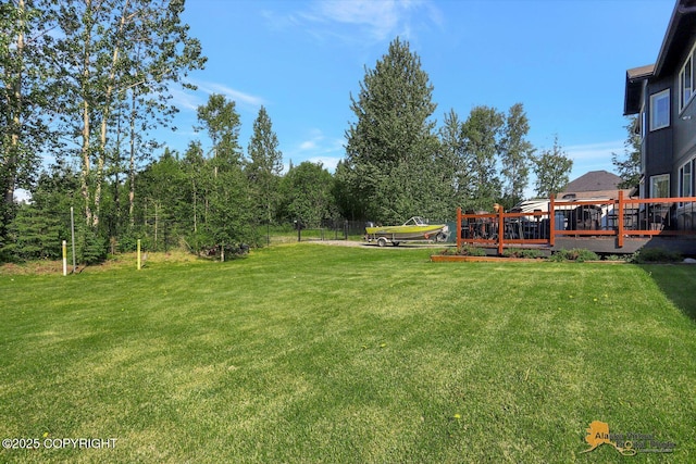 2548 S Gallop Cir, Wasilla, AK 99654 - view of yard with a deck