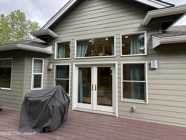 14740 Maxwell Pl, Anchorage, AK 99516 - wooden deck featuring french doors and area for grilling