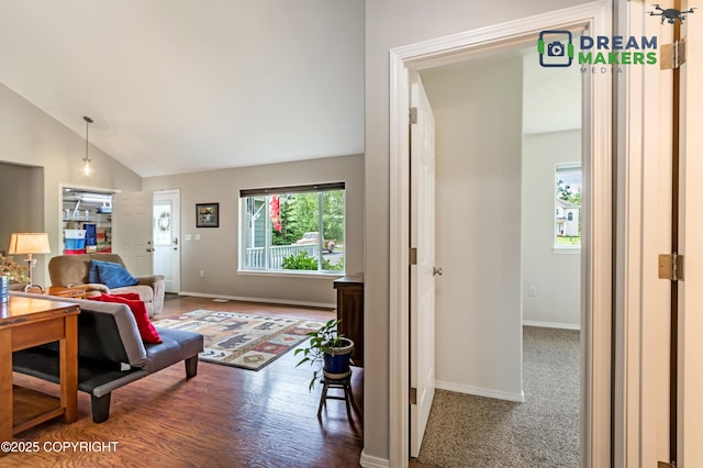 3111 N Intuition Dr, Wasilla, AK 99654 - living area with lofted ceiling and baseboards