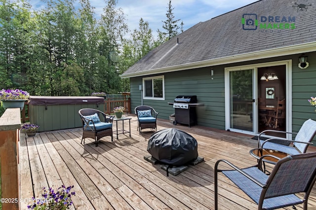 3111 N Intuition Dr, Wasilla, AK 99654 - deck with a hot tub and area for grilling