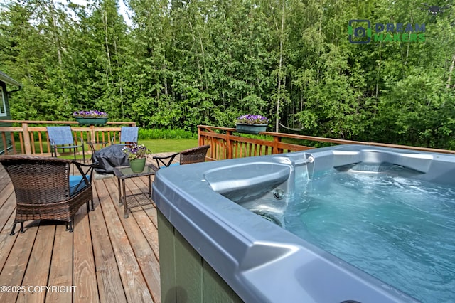 3111 N Intuition Dr, Wasilla, AK 99654 - deck featuring a hot tub
