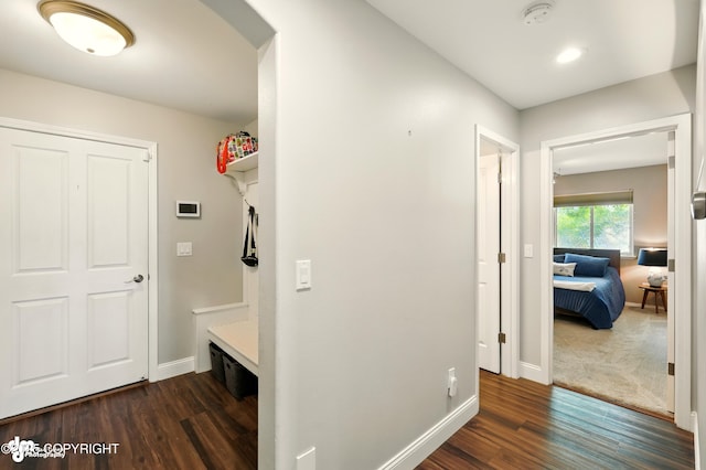 17001 Yellowstone Dr, Eagle River, AK 99577 - mudroom with dark wood finished floors and arched walkways