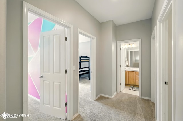 17001 Yellowstone Dr, Eagle River, AK 99577 - corridor with light colored carpet and baseboards