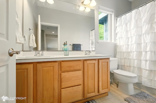 17001 Yellowstone Dr, Eagle River, AK 99577 - bathroom with double vanity and tile patterned flooring