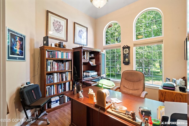 2215 S Austin Cir, Palmer, AK 99645 - home office with wood finished floors and plenty of natural light