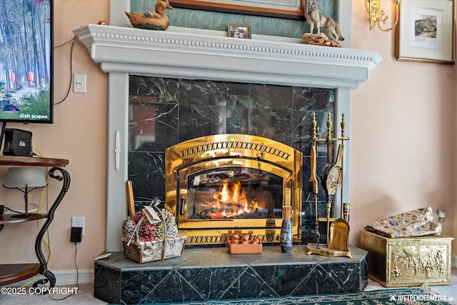 2215 S Austin Cir, Palmer, AK 99645 - detailed view of a fireplace and baseboards