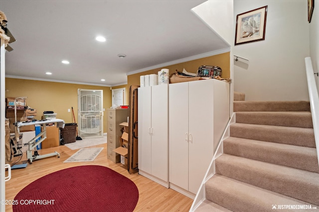 2215 S Austin Cir, Palmer, AK 99645 - office with ornamental molding, recessed lighting, and light wood-style flooring