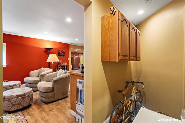 2215 S Austin Cir, Palmer, AK 99645 - living room featuring light wood finished floors and recessed lighting
