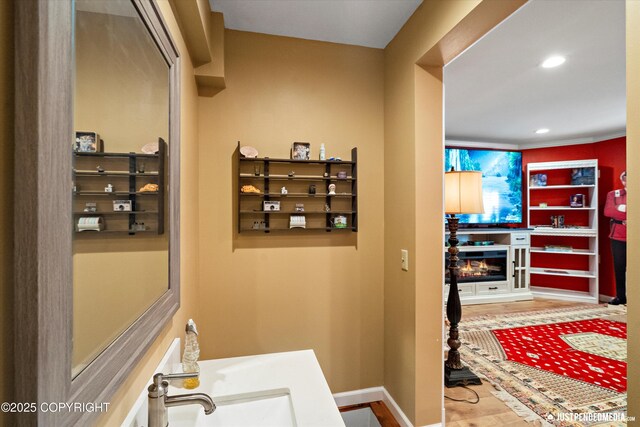 2215 S Austin Cir, Palmer, AK 99645 - hallway with wood finished floors and recessed lighting