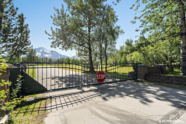 2215 S Austin Cir, Palmer, AK 99645 - gate featuring a mountain view
