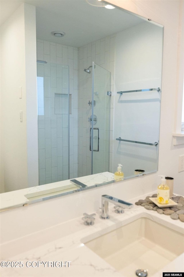 101 Jeff Davis St, Sitka, AK 99835 - bathroom with a shower stall and vanity